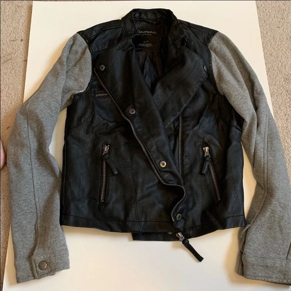 fleece / leather jacket - Picture 3 of 4
